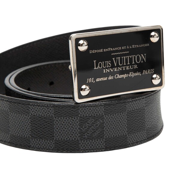 Pre-Loved Louis Vuitton Damier Graphite Inventeur Reversible Belt - Picture 4 of 6